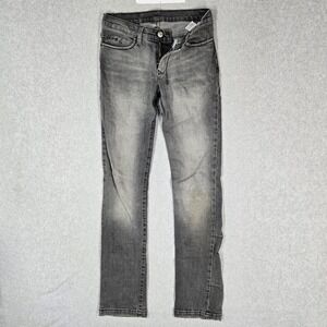Ksubi Women Jeans US 4 Gray Denim Embroidered Skinny 31.5" Inseam READ